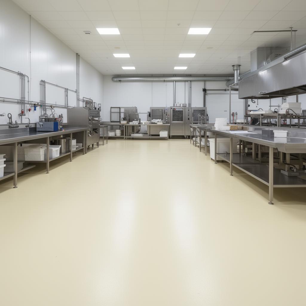 Piso epóxi aplicado em indústria alimentícia